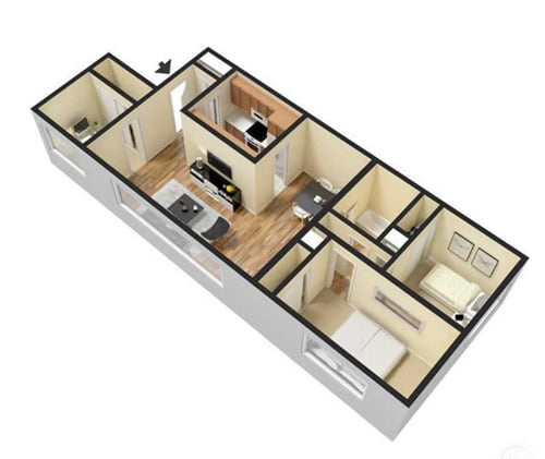 1 And 2 Bedroom Layouts Woodridge Apartments